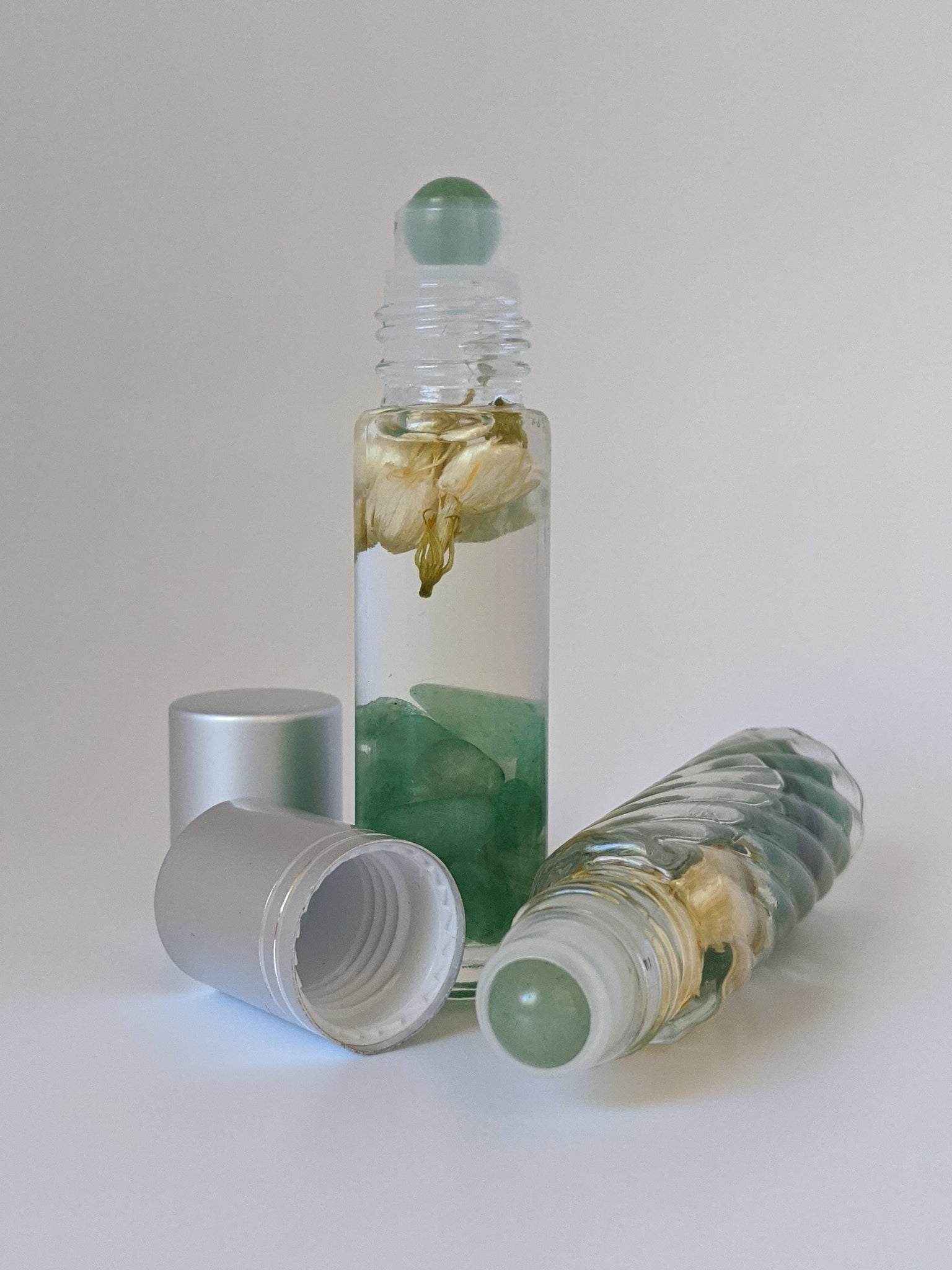 Garden Greenery Deluxe Gem Perfume Roller | All The Way Handmade | Handmade Perfume | Gem Perfume Roller | Small Business