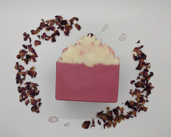 Rose & Rose Quartz Frosted Artisan Soap