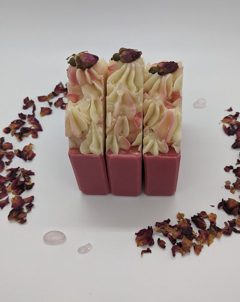 Rose & Rose Quartz Frosted Artisan Soap